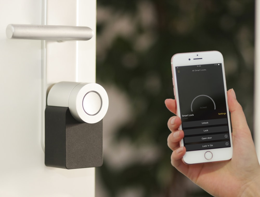 Smart home devices on a desk